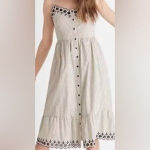 Madewell spaghetti strap embroidered Jardin Midi Dress blue & white smocked 2